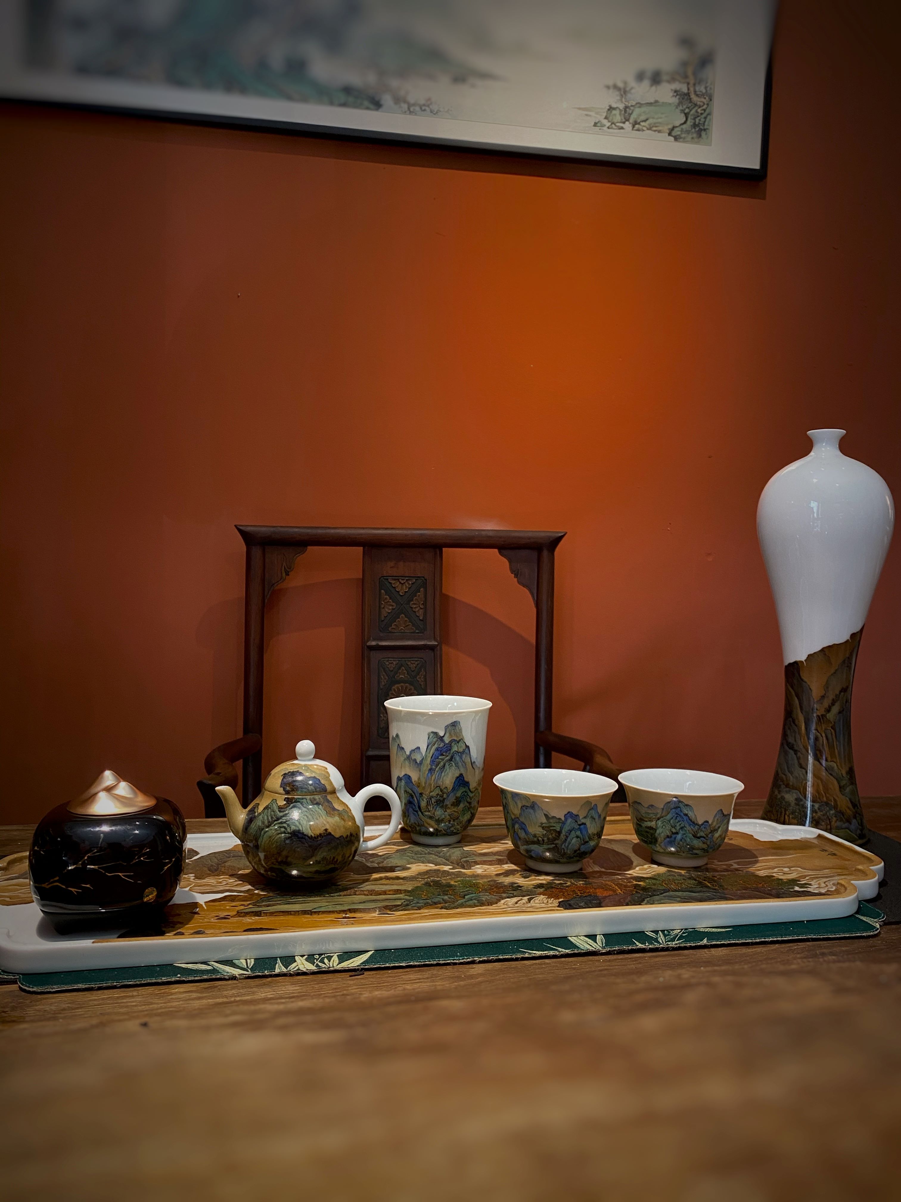 《千里江山图》茶器套组